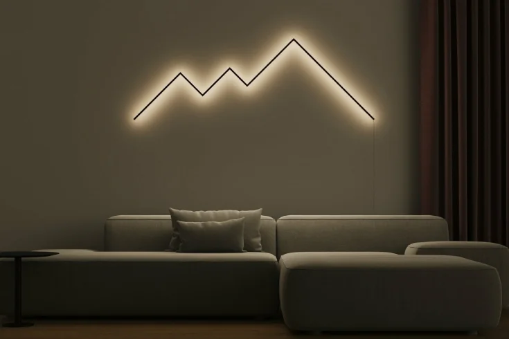 living room sculptural lighting