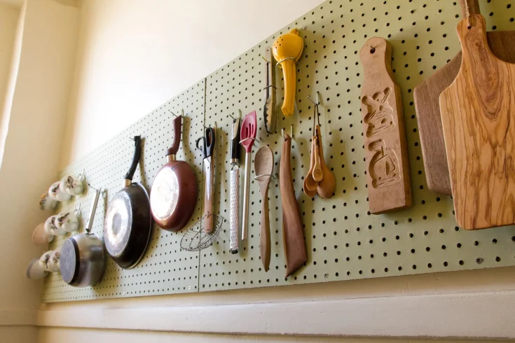 pegboards for kitchen storage