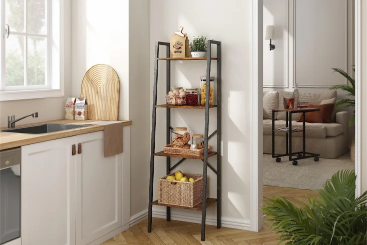 kitchen storage ladder shelving
