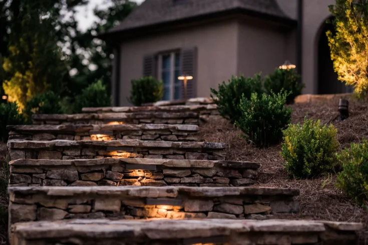 stepping stone lights outdoors
