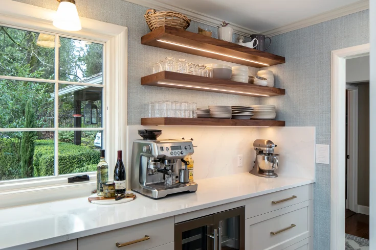 floating shelves for kitchen storage