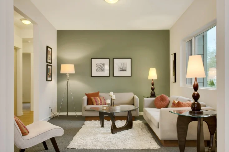 living room light around wall art