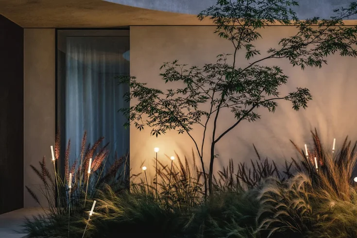 swaying lights outdoor pathway