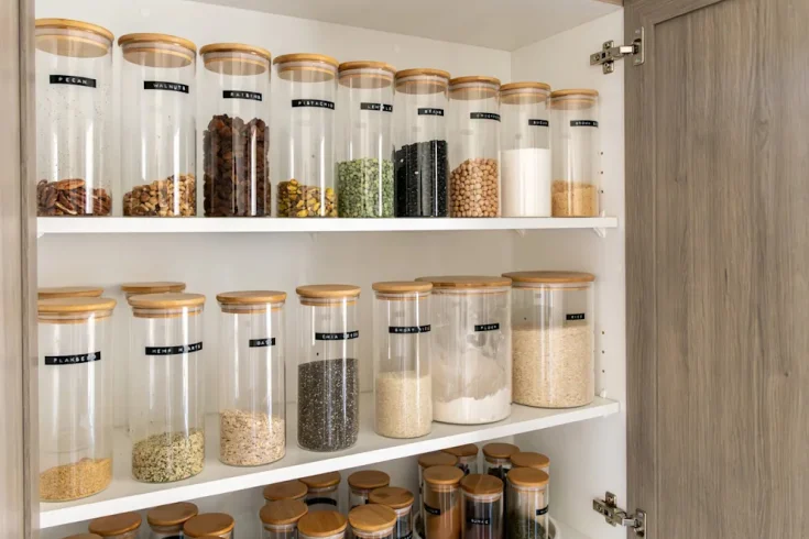 uniform glass jars for kitchen storage