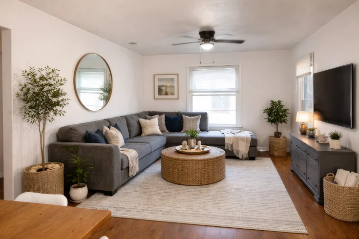 L Shaped Layout for Living Room