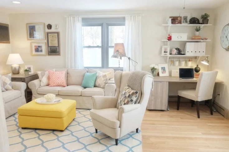 Living Room Layout for Home Office