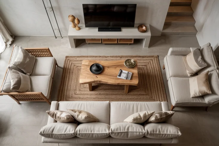 rectangular living room layout diagram