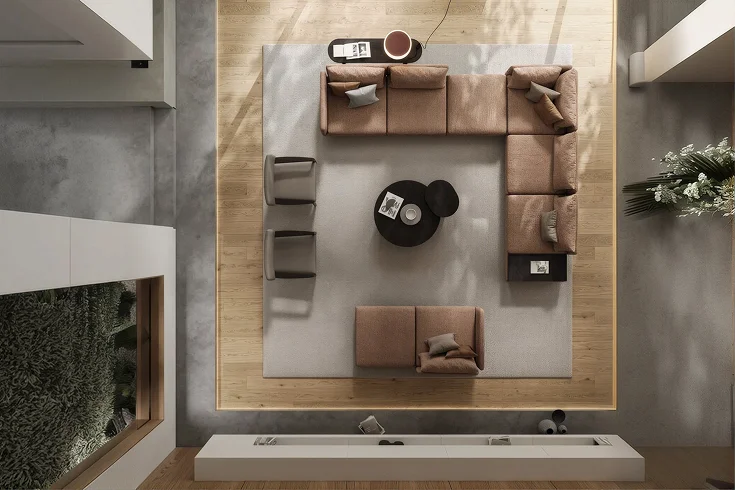 Square Living Room Layout
