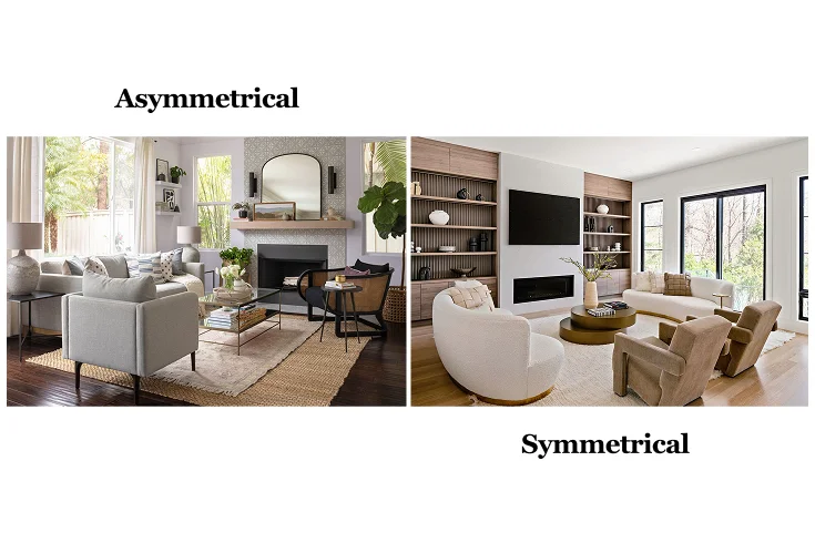 Symmetrical vs Asymmetrical Living Room layout