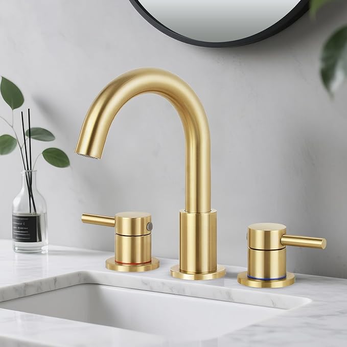 IUERASD Widespread Bathroom Faucet with 360° Swivel & Pop-Up Drain