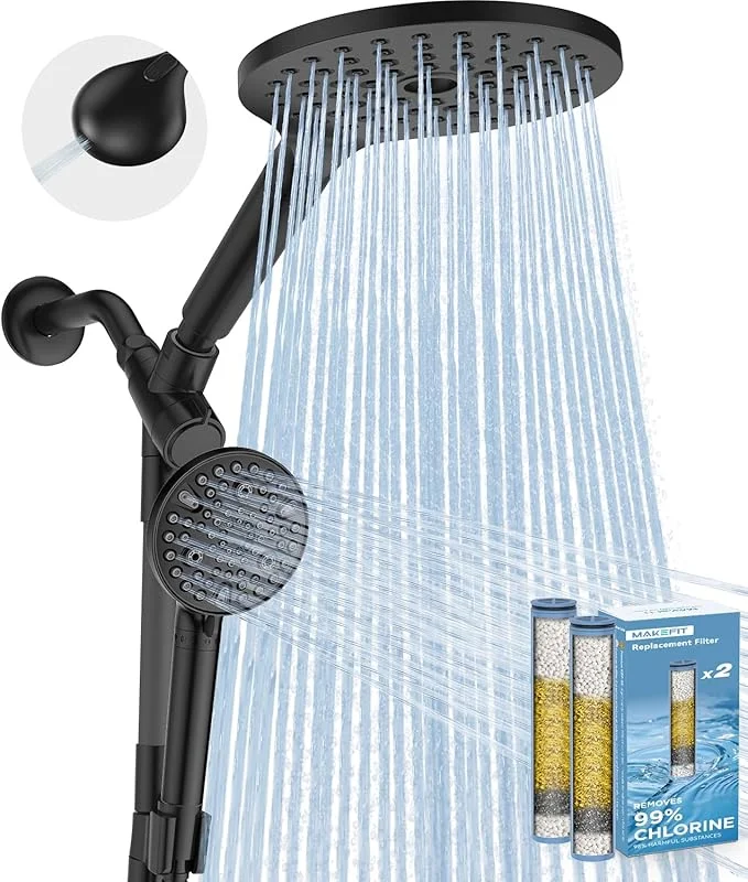 MakeFit Dual Filtered Rain Shower Head High-Pressure Rainfall Shower